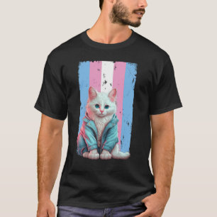 Camiseta Bandera transgénero de gatos transgénero Transexua