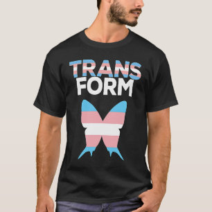 Camiseta Bandera transgénero de mariposa transforma Whi azu