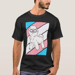 Camiseta Bandera Transgénero de Perro Caniche Orgulloso Ali