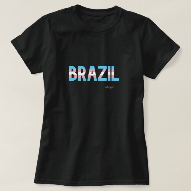 Camiseta Bandera transgénero del orgullo brasileño (Diseño del anverso)