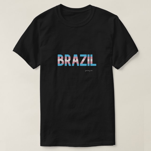 Camiseta Bandera transgénero del orgullo brasileño (Diseño del anverso)