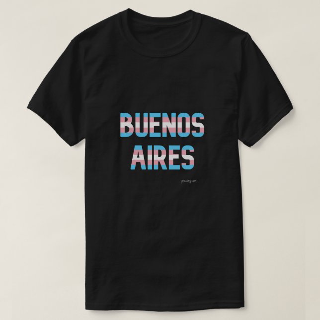 Camiseta Bandera transgénero del Orgullo de Buenos Aires (Diseño del anverso)