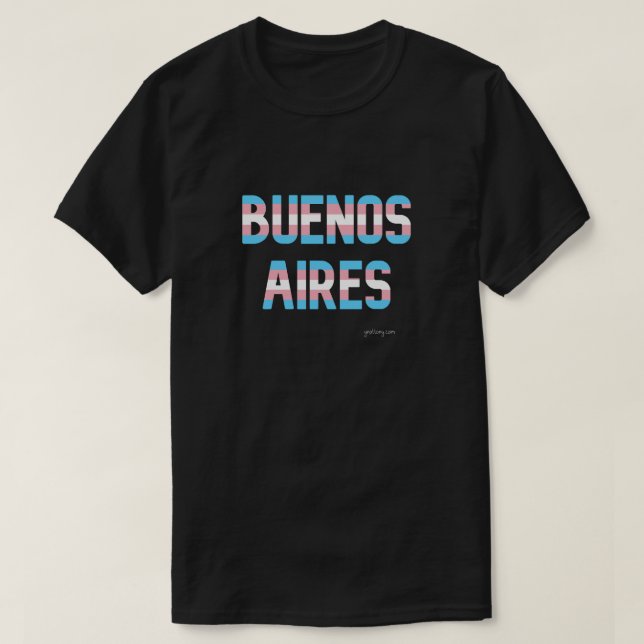 Camiseta Bandera transgénero del Orgullo de Buenos Aires (Diseño del anverso)
