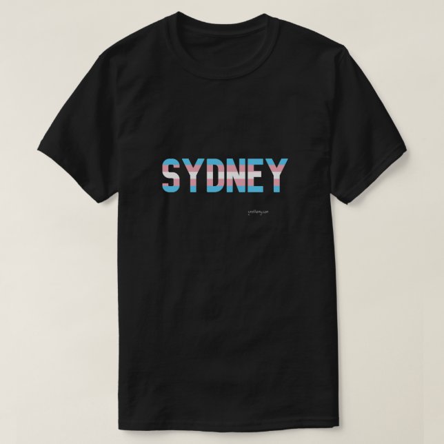 Camiseta Bandera transgénero del Orgullo de Sídney (Diseño del anverso)