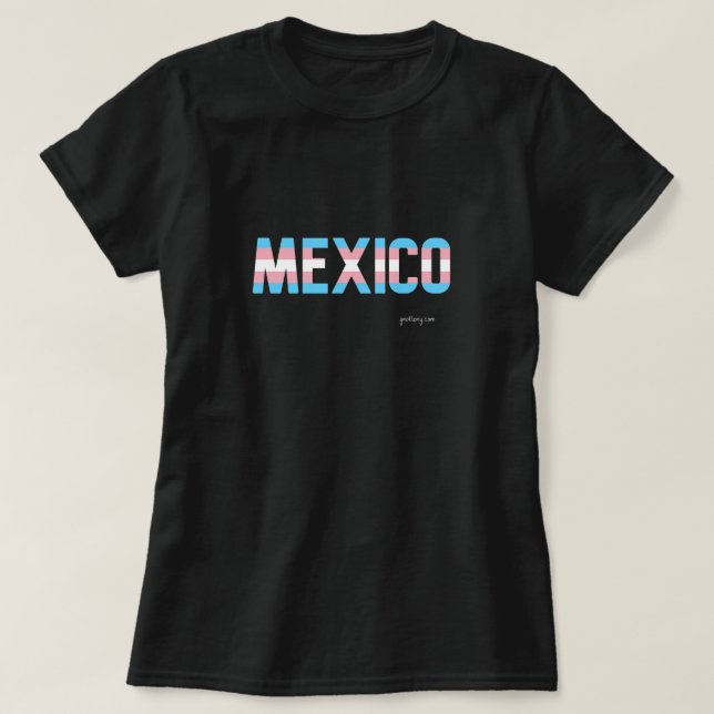 Camiseta Bandera transgénero del orgullo mexicano (Diseño del anverso)