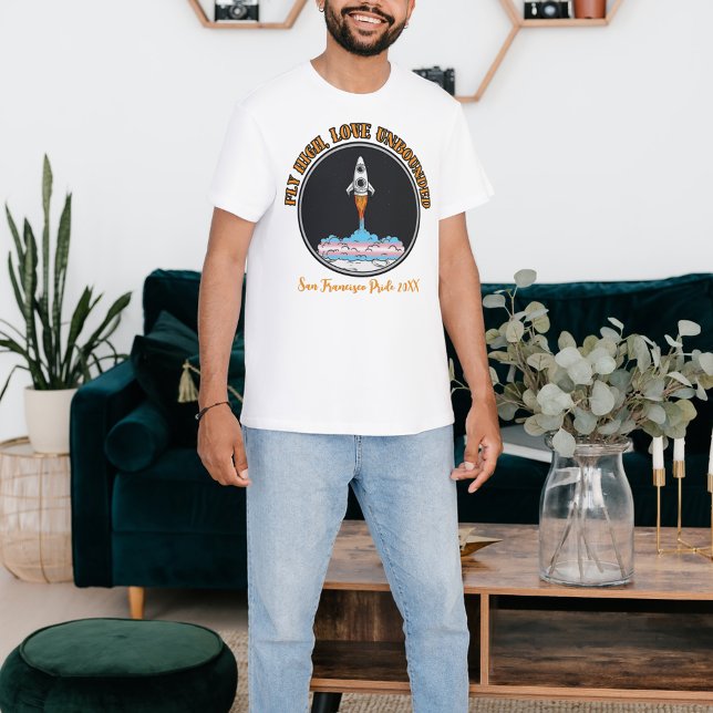 Camiseta Bandera transgénero LGBTQ, vuela alto, amor ilimit (Subido por el creador)