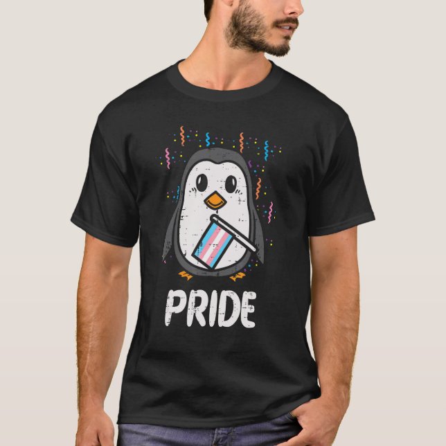 Camiseta Bandera Transgénero Penguin Lgbt Trans Pride Studi (Anverso)