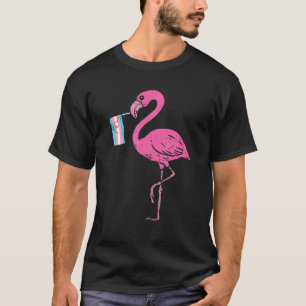 Camiseta Bandera transgénero rosa Flamingo Trans Orgullo LG