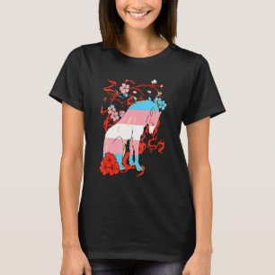 Camiseta Bandera Transsexual De Flor De Lobo Transgénero Lg