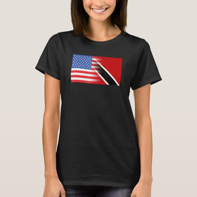 Camiseta Bandera trinitense tobagana estadounidense (Anverso)