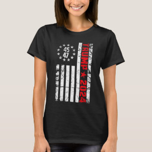 Camiseta Bandera Trump 2024 - 45 47 Bandera de Trump Betsy 
