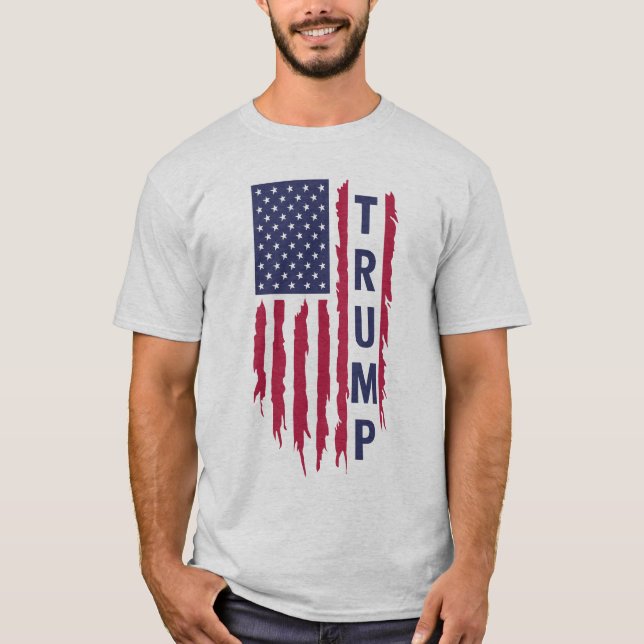 Camiseta Bandera Trump Tee" - Partidario patriótico (Anverso)