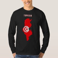 Bandera Tunecina Dentro Del Mapa De Túnez Tee