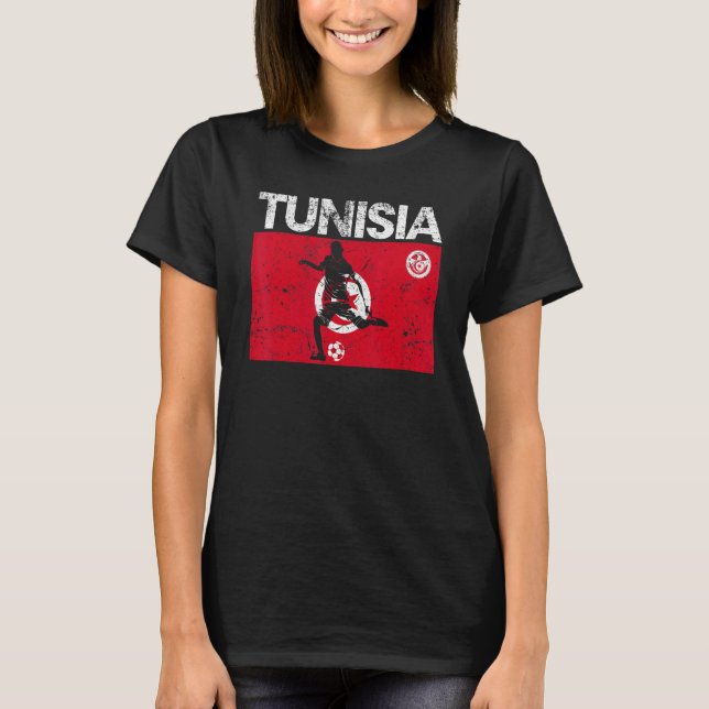 Camiseta Bandera Tunecina Vintage Para Futbolista (Anverso)