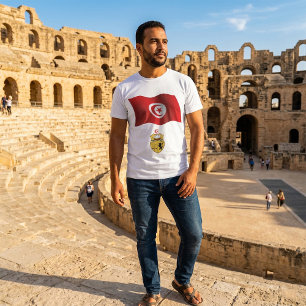 Camiseta Bandera tunecina y escudo de armas patriótico tune