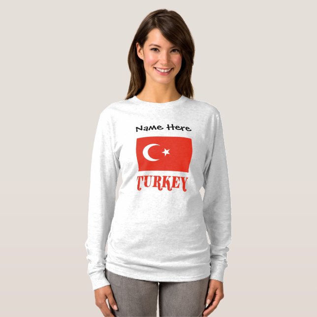 Camiseta Bandera Turca De Turquía Personalizada (Anverso completo)