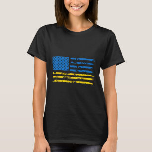 Camiseta Bandera ucraniana americana América Estados Unidos