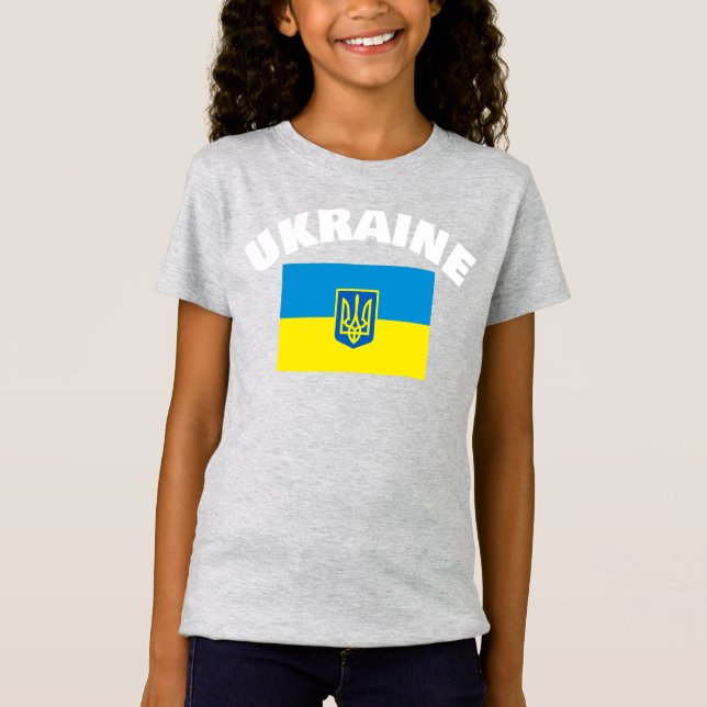 Camiseta Bandera ucraniana con escudo de Tryzub (Anverso)