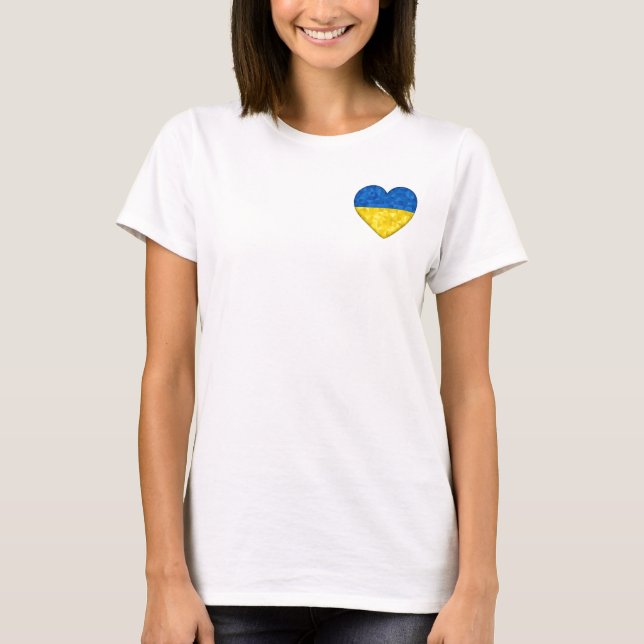 Camiseta Bandera ucraniana. Corazón. Amor a Ucrania. Apoyo. (Anverso)