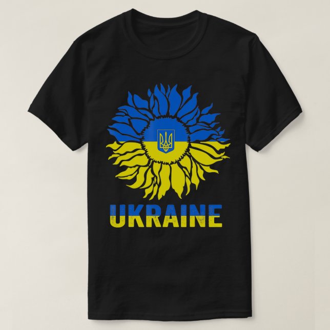 Camiseta Bandera ucraniana de flor de girasol Apoyo ucrania (Diseño del anverso)