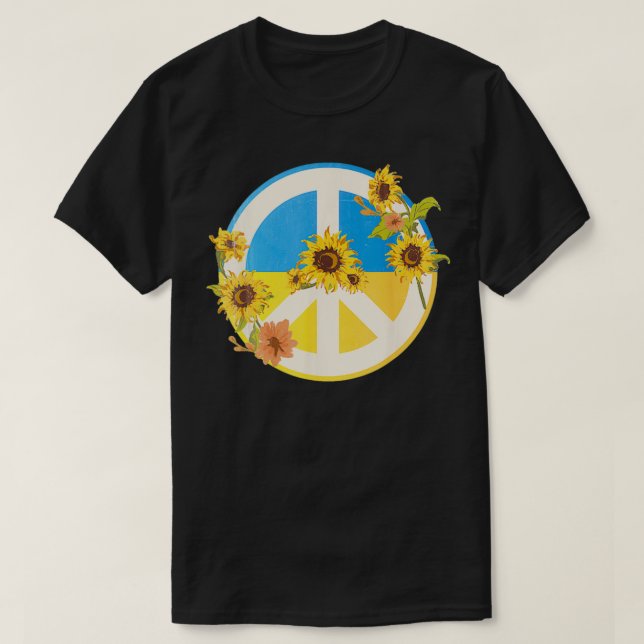 Camiseta Bandera ucraniana de girasol apoyo a Ucrania (Diseño del anverso)