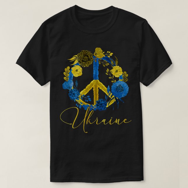 Camiseta Bandera ucraniana de girasol de Ucrania apoyo a Uk (Diseño del anverso)