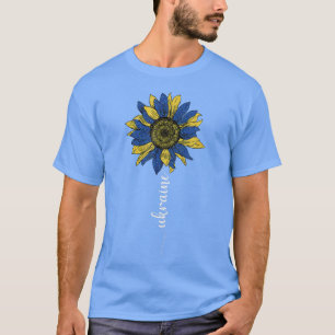 Camiseta Bandera ucraniana de girasol junto a Ucrania