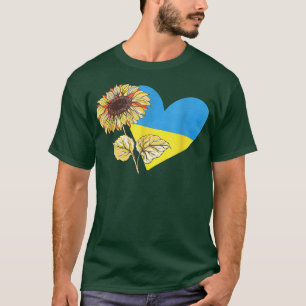 Camiseta Bandera ucraniana de girasol junto a Ucrania