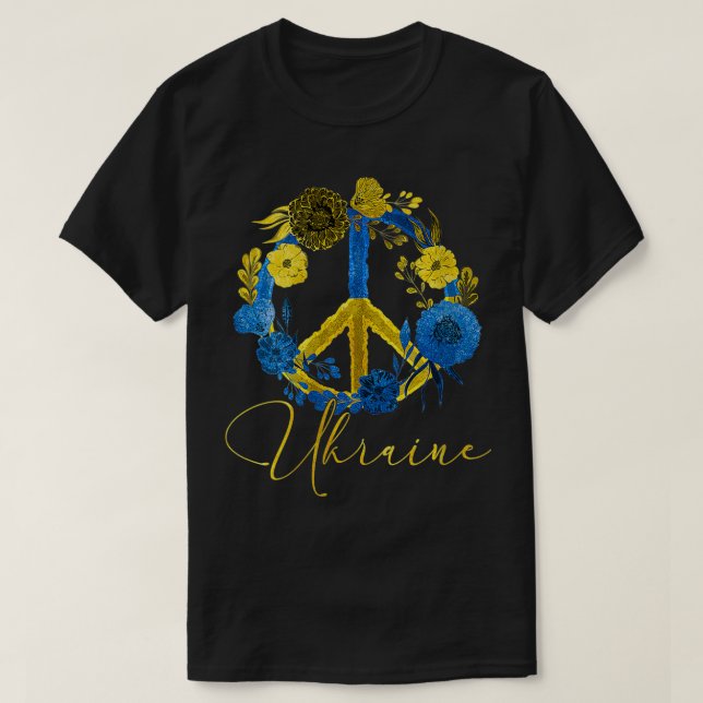 Camiseta Bandera ucraniana de girasol para las mujeres de U (Diseño del anverso)
