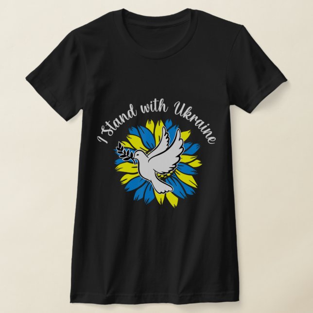 Camiseta Bandera ucraniana de girasol se unen a Ucrania (Distribución)