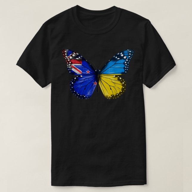 Camiseta Bandera ucraniana de Nueva Zelanda (Diseño del anverso)