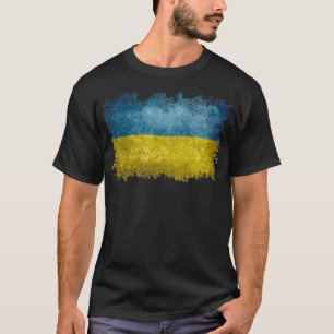 Camiseta Bandera ucraniana de pullove estilo angustiado