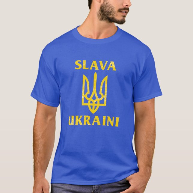 Camiseta Bandera ucraniana de Slava Ukraini (Anverso)