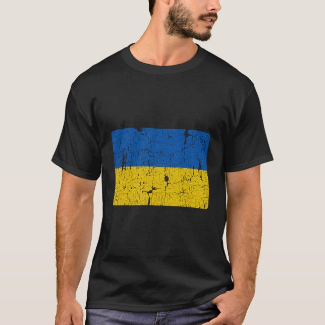 Camiseta Bandera Ucraniana De Ucrania Hombres De Estilo Ret (Anverso)