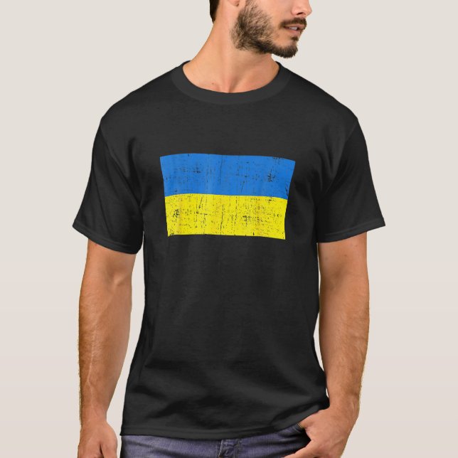 Camiseta Bandera Ucraniana De Ucrania Hombres De Estilo Ret (Anverso)
