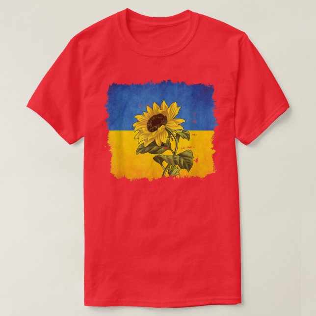 Camiseta Bandera ucraniana del girasol apoyo a ucrania  (Diseño del anverso)