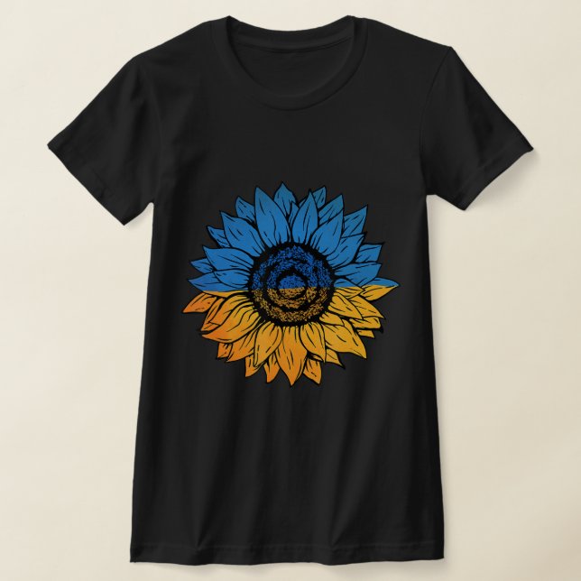 Camiseta Bandera ucraniana del girasol con Ucrania (Distribución)