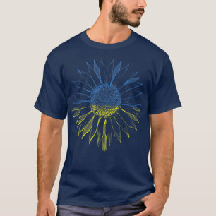 Camiseta Bandera ucraniana del girasol giratoria giratoria 