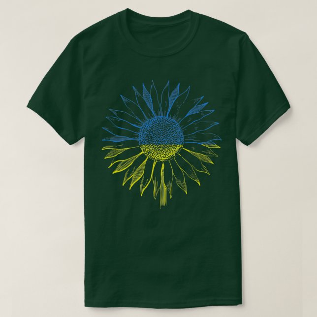 Camiseta Bandera ucraniana del girasol - Primavera de los g (Diseño del anverso)