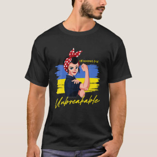 Camiseta Bandera ucraniana inquebrantable del Chica ucrania