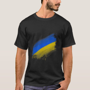 Camiseta Bandera Ucraniana Lavada Vintage Minimalista Ucran