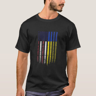 Camiseta Bandera Ucraniana Norteamericana Antigua Ucrania E