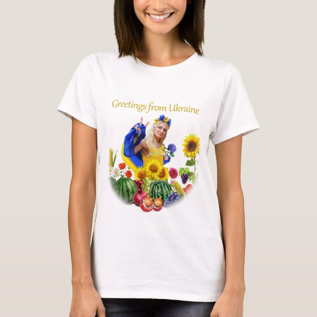 Camiseta Bandera ucraniana se queda con la gloria de Ucrani (Anverso)
