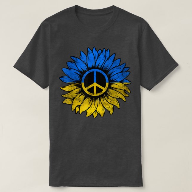 Camiseta Bandera ucraniana vintage bandera de Ucrania girat (Diseño del anverso)