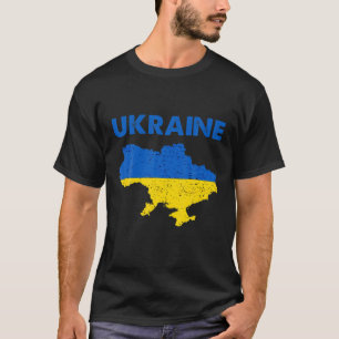 Camiseta Bandera ucraniana vintage color Ucrania Mapa patri