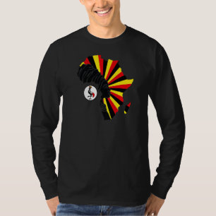 Camiseta Bandera ugandesa de Uganda Mapa del patrimonio étn