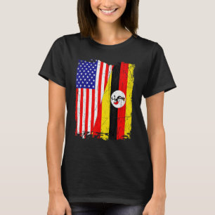 Camiseta Bandera ugandesa retro estadounidense patriótica