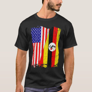 Camiseta Bandera ugandesa retro estadounidense patriótica