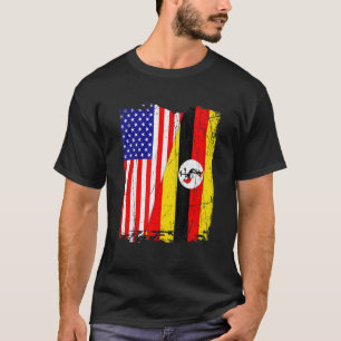 Camiseta Bandera ugandesa retro estadounidense patriótica