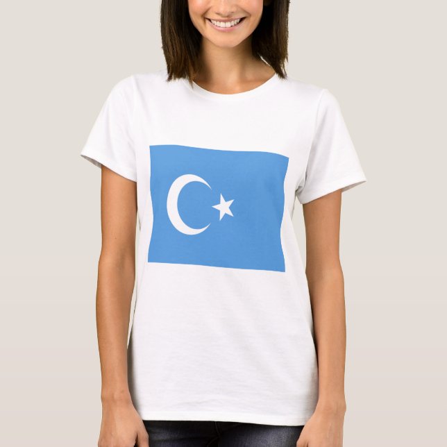 Camiseta Bandera uigur del Turkestán oriental (Anverso)